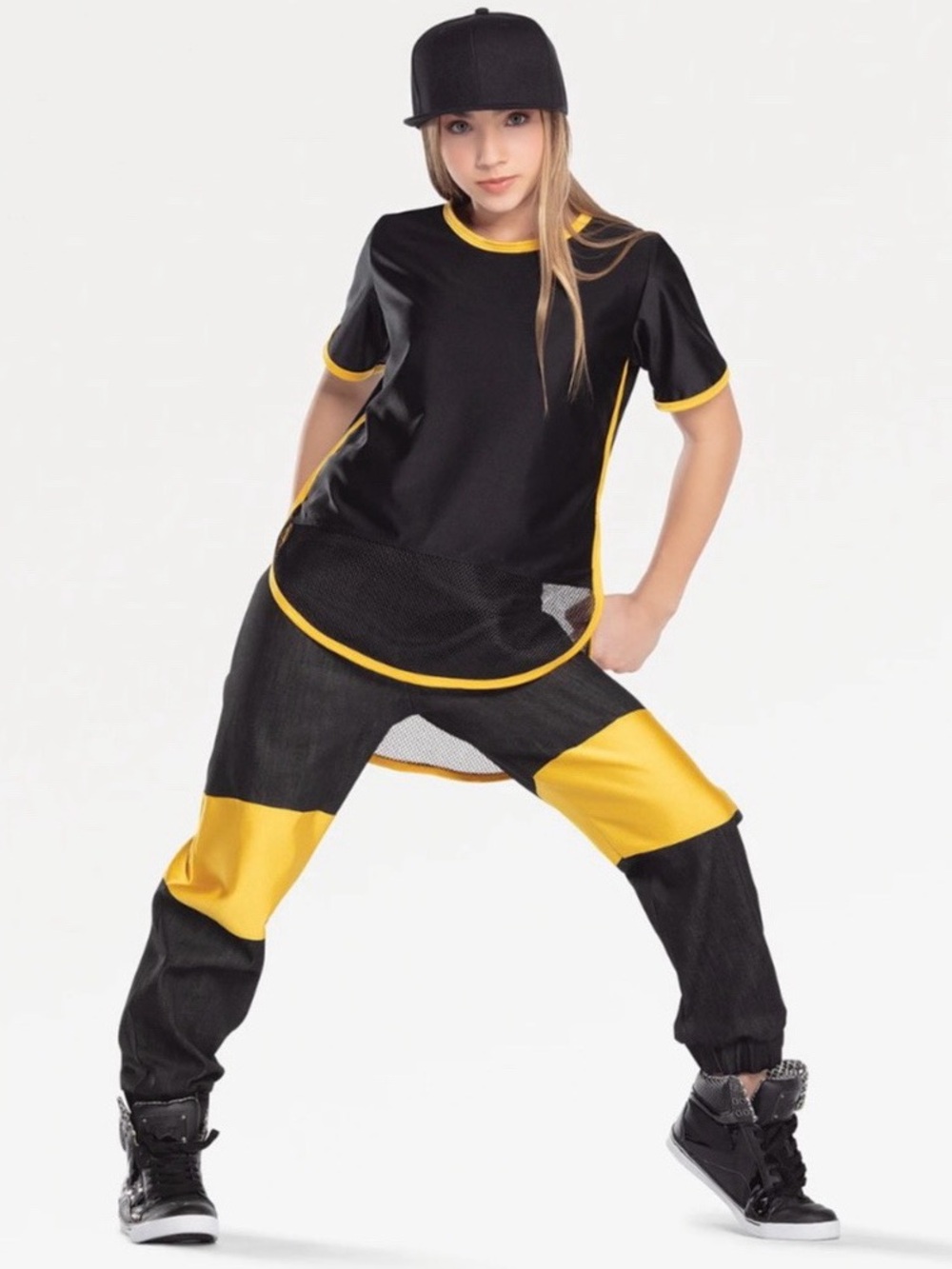Revolution Dancewear | The Way I Do Two-Piece Black Yellow T-Shirt Jogger, SA MA